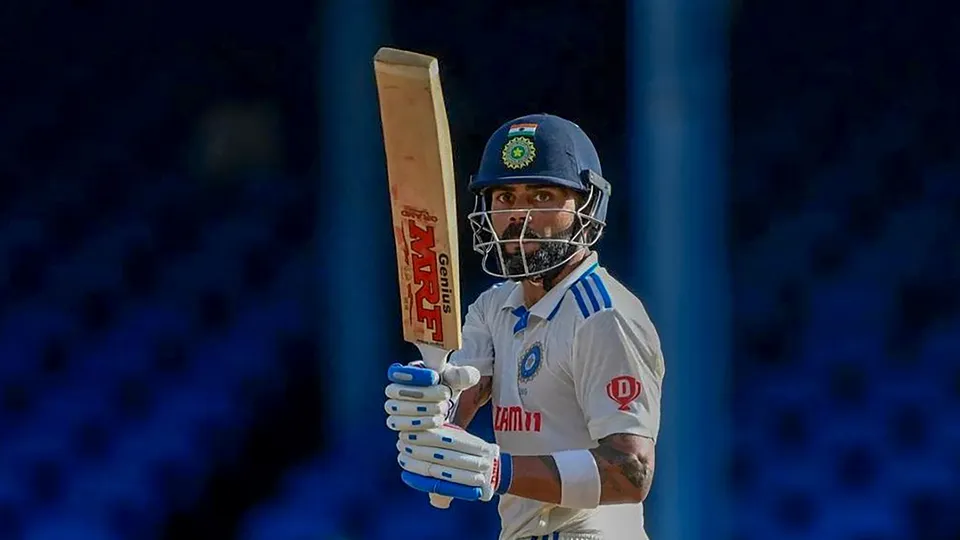 India's Virat Kohli on day two of the second cricket Test match between India and West Indies, at Queen's Park in Port of Spain, Trinidad and Tobago