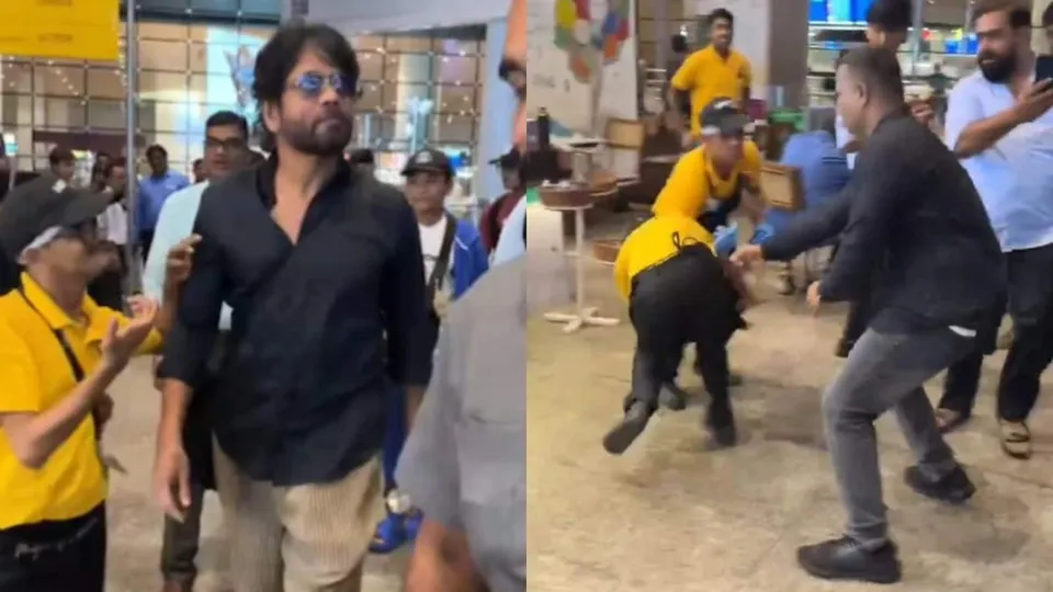 Nagarjuna's security pushing fan