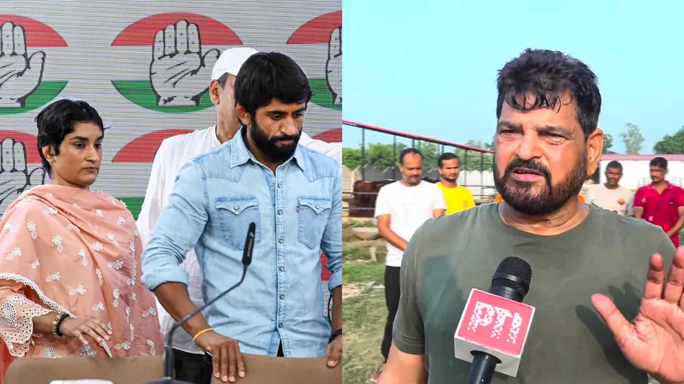 Brij Bhushan Sharan Singh Vinesh Phogat Bajrang Punia
