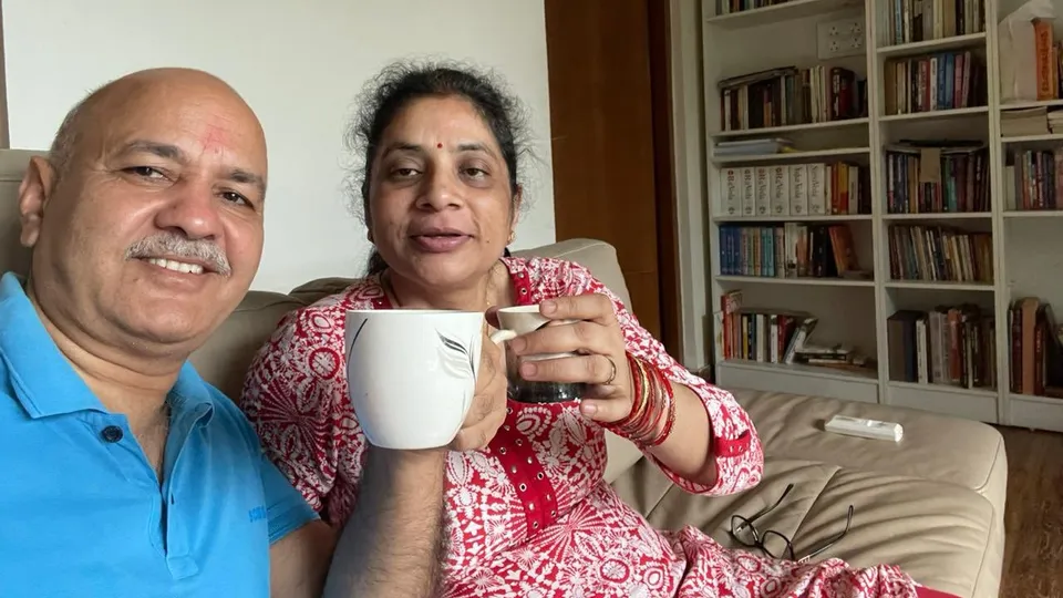 Manish Sisodia with his wife