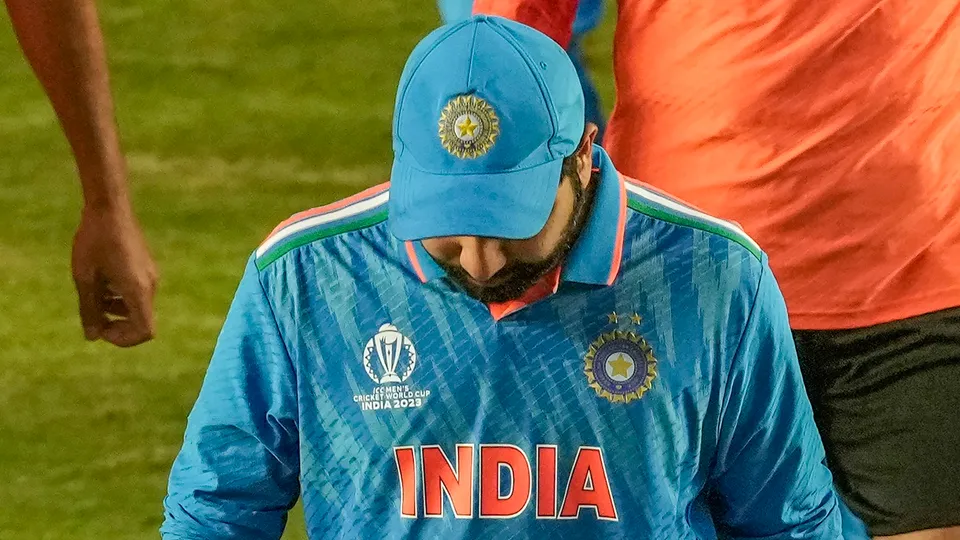 India's skipper Rohit Sharma after the ICC Men’s Cricket World Cup 2023 finals, at the Narendra Modi Stadium, in Ahmedabad