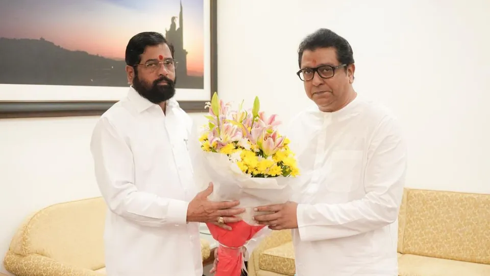 Maharashtra Navnirman Sena chief Raj Thackeray met Chief Minister Eknath Shinde at the latter's residence here on Monday