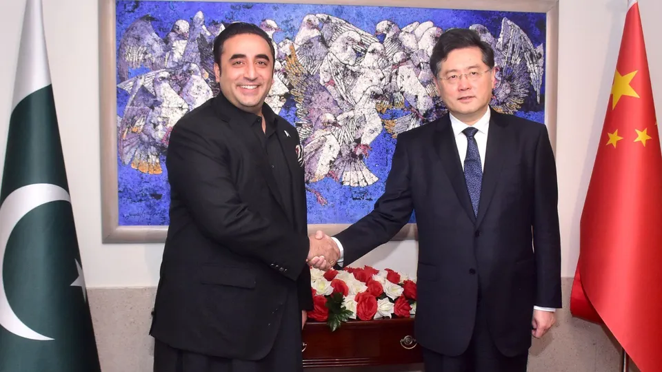 Bilawal Bhutto Zardari and Qin Gang in Islamabad on May 6
