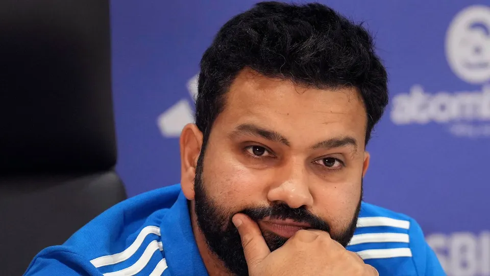 Indian cricket captain Rohit Sharma addresses a press conference in Mumbai, Thursday, May 2, 2024