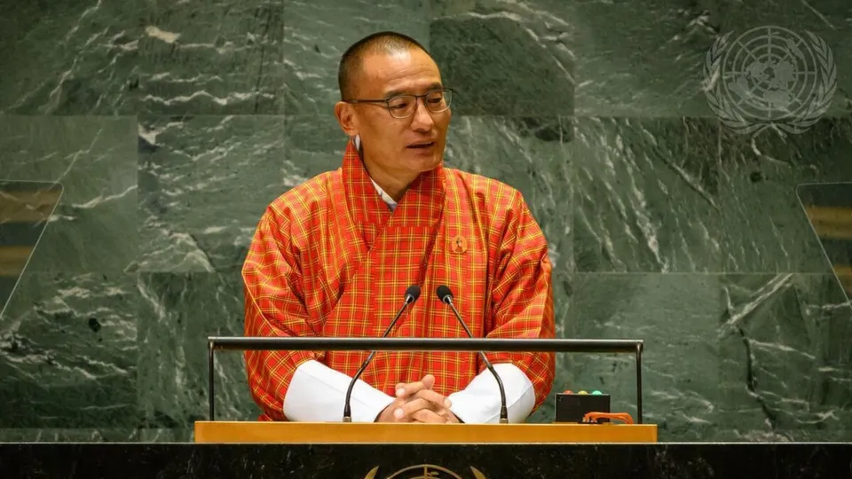 Bhutan’s Prime Minister Tshering Tobgay addressing to the General Debate of the 79th session of the UN General Assembly