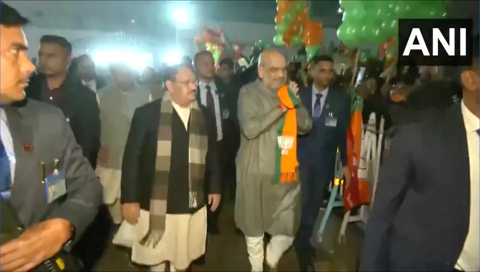 Amit Shah and J P Nadda in Kolkata