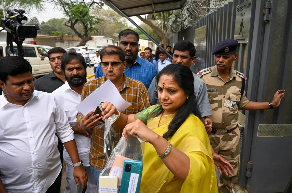 BRS MLC K Kavitha at ED office in Delhi