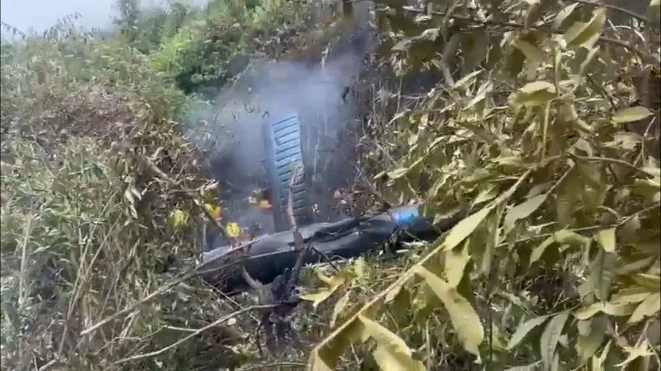 A helicopter crashed in the mountains northwest region of Kathmandu on Wednesday