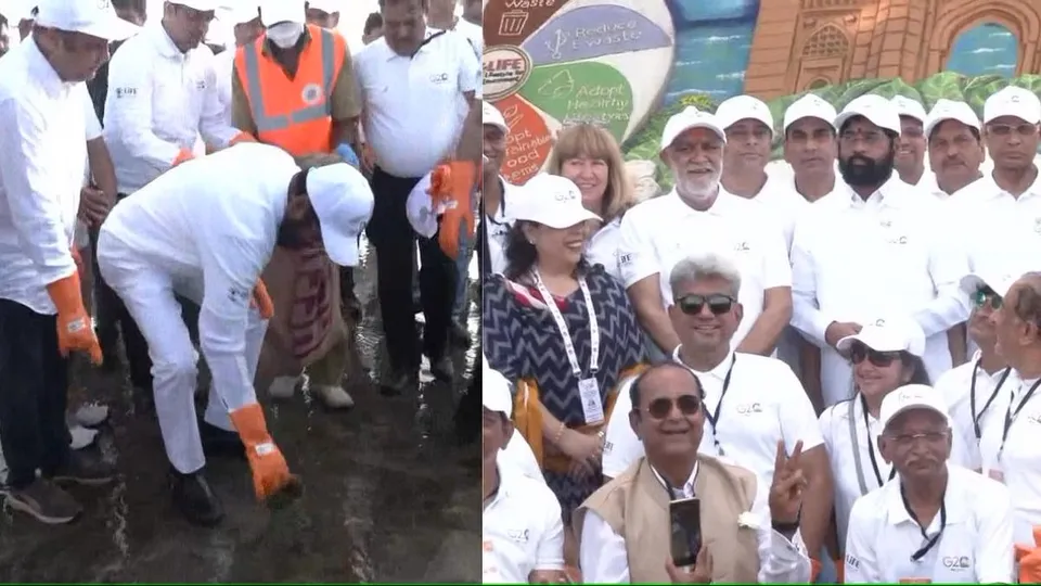 G20 beach cleanup in Mumbai Eknath Shinde