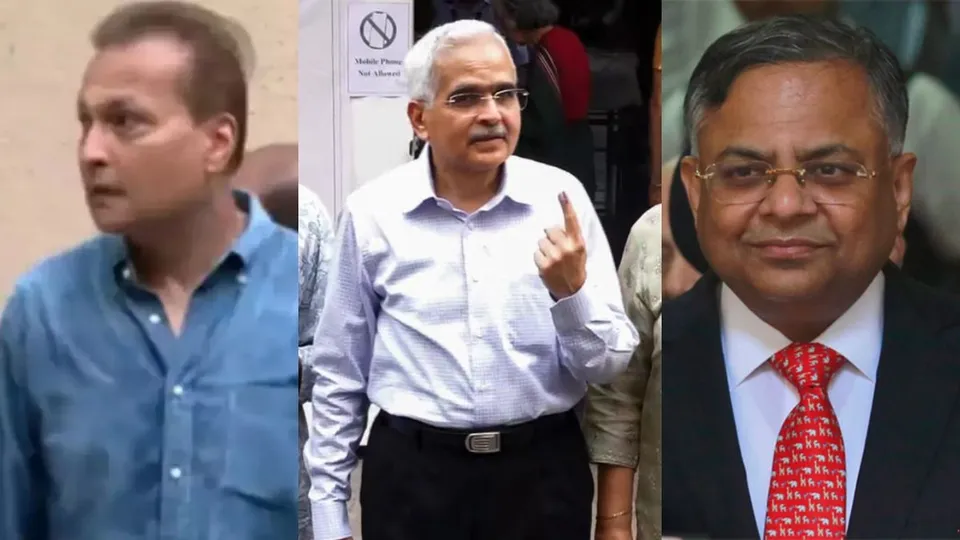 Anil Ambani, Shaktikanta Das and N Chandrasekaran voting