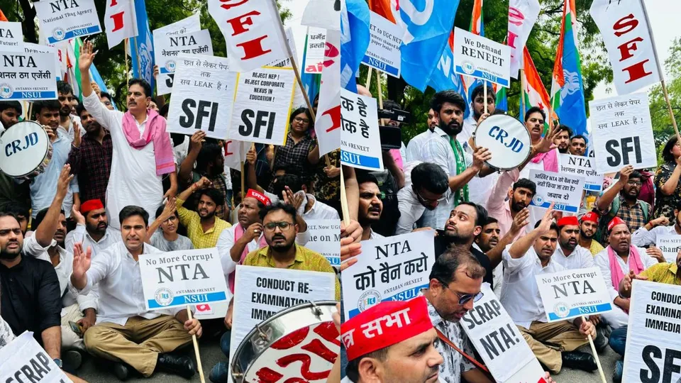 India Alliance's student organizations came together on a unified platform to demand justice for NEET aspirants amidst exam irregularities and paper leaks at Jantar Mantar