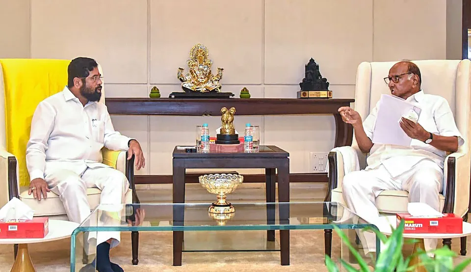 NCP President Sharad Pawar meets Maharashtra Chief Minister Eknath Shinde on June 1