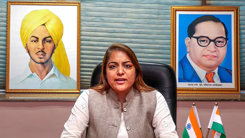 MCD Mayor Shelly Oberoi digitally addresses the media, in New Delhi (File image)