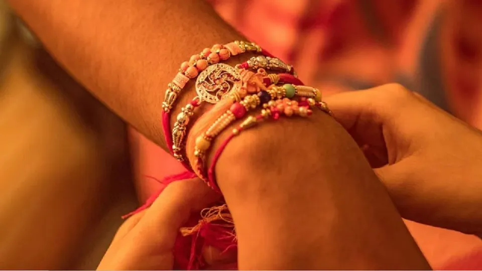 Tying Rakhi