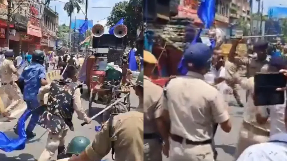 Lathi charge in Patna