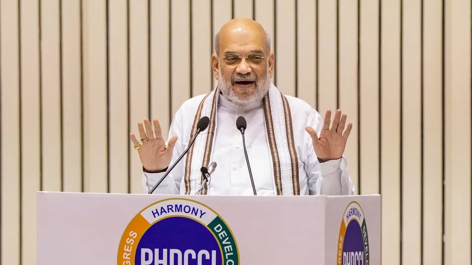 Union Home Minister Amit Shah addresses the 119th Annual Session of the PHD Chamber of Commerce and Industry, in New Delhi, Thursday, Oct. 10, 2024.