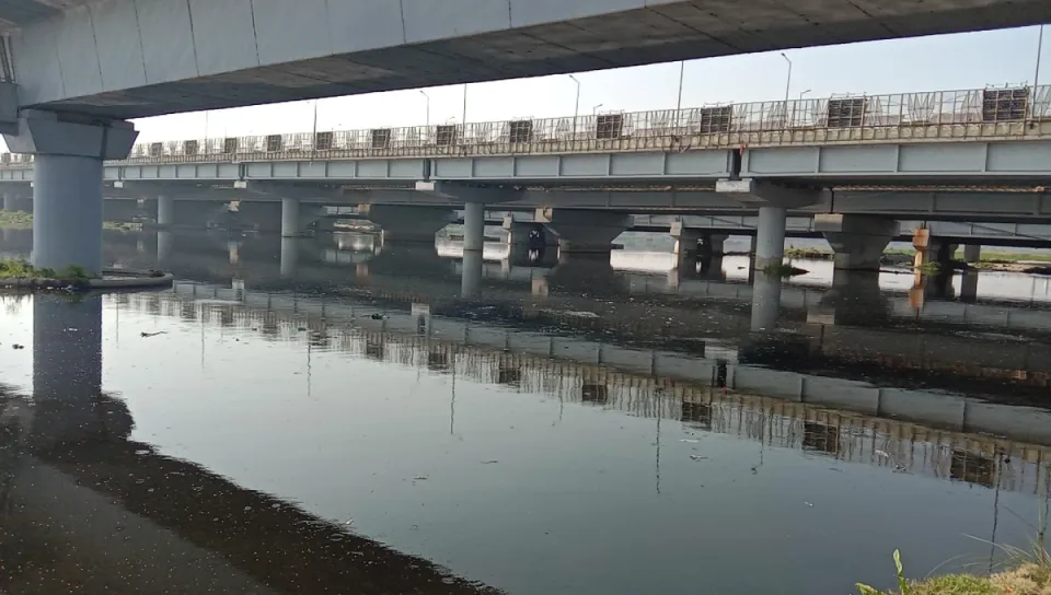 Gokul barrage Yamuna River.webp