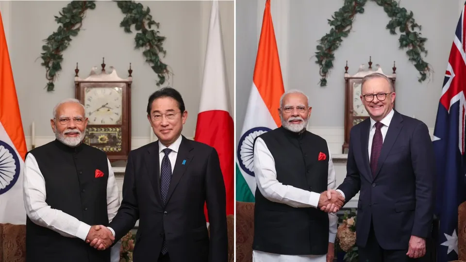 Narendra Modi holds bilateral meetings with Fumio Kishida and Anthony Albanese (right) on Saturday, Sepember 21, 2024, in Delaware, US
