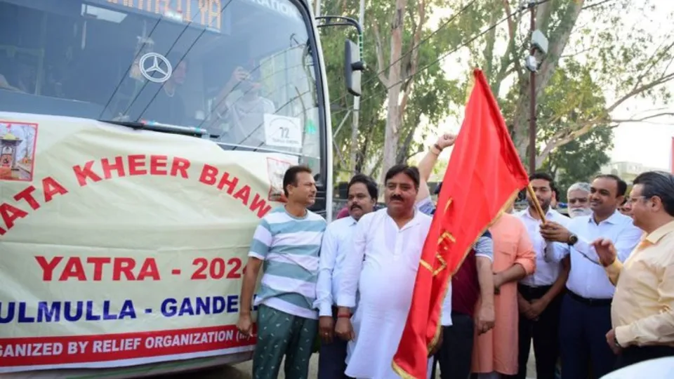 Around 5,000 Kashmiri Pandits leave for Kheerbhawani Mela in Kashmir amid tight security