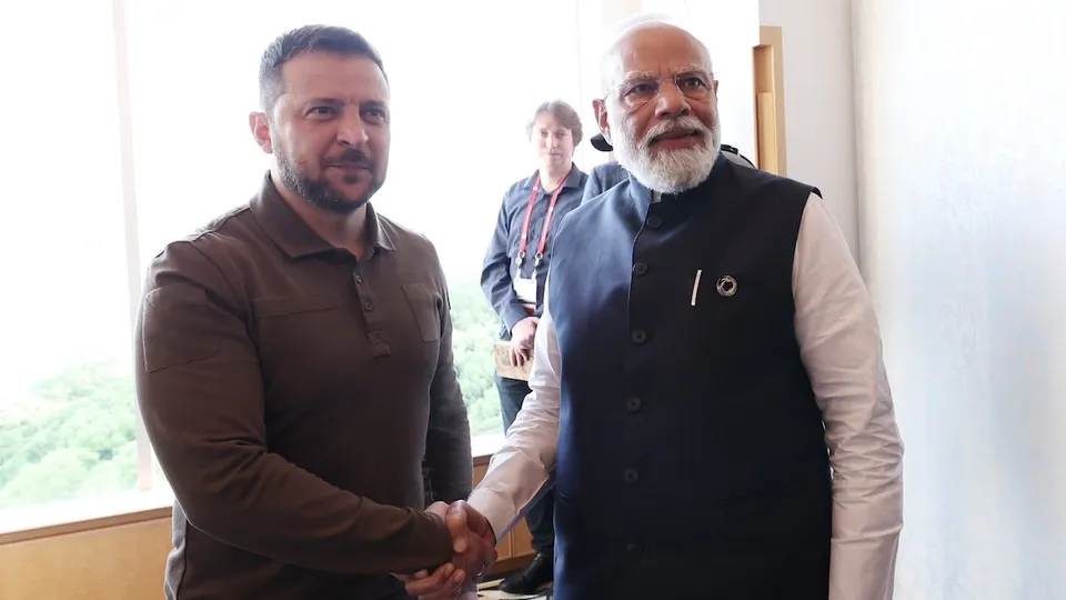Volodymyr Zelenskyy and Narendra Modi in Hiroshima