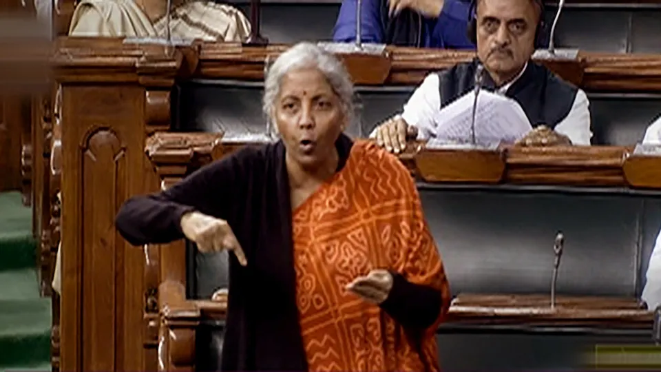 Finance Minister Nirmala Sitharaman in Lok Sabha on Monday