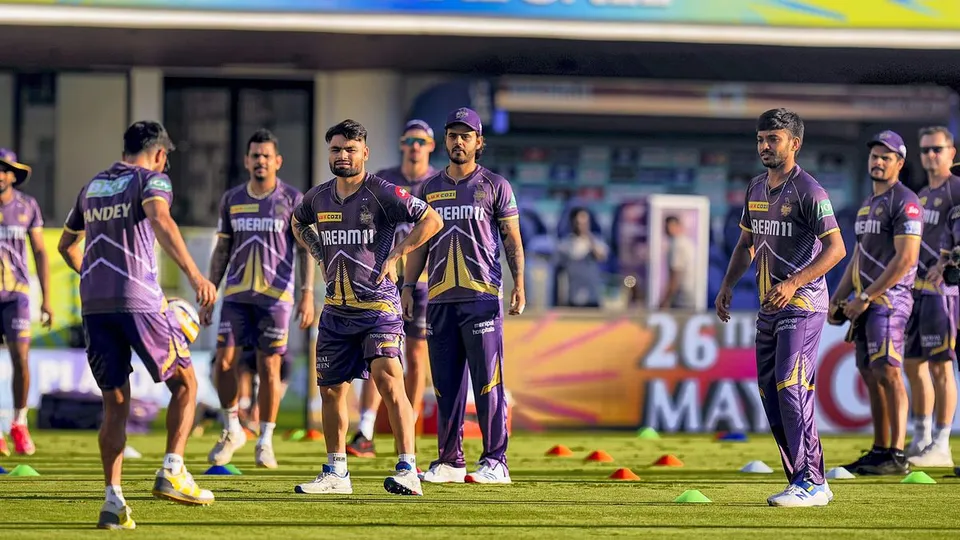 KKR players during a training session ahead of the Indian Premier League (IPL) 2024 final