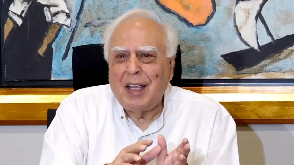 Rajya Sabha MP Kapil Sibal speaks during a press conference, in New Delhi, Friday, Aug. 16, 2024.