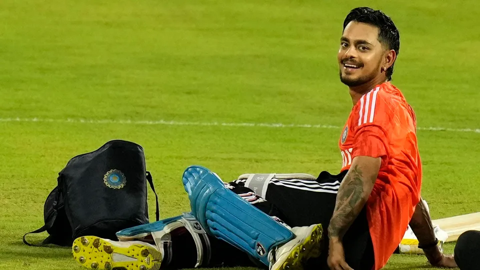 India's Ishan Kishan during a practice session before T20 cricket match against Australia, in Thiruvananthapuram