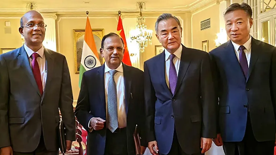 National Security Advisor Ajit Doval with Chinese Foreign Minister Wang Yi