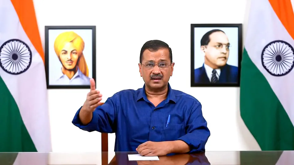 Delhi Chief Minister Arvind Kejriwal addresses a press conference