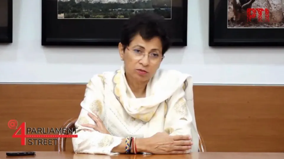 Congress leader Kumari Selja in an interaction with PTI