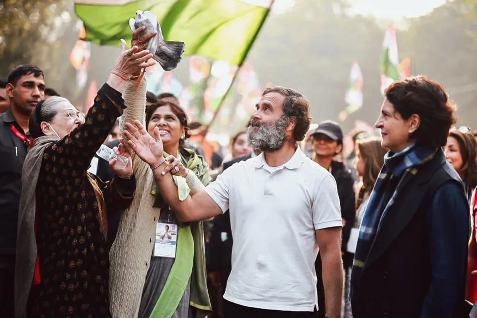 Priyanka Sonia Rahul Gandhi Bharat Jodo Congress