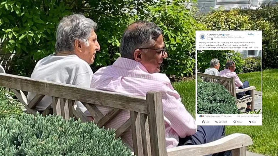 Late Ratan Tata and Tata Sons Chairman N Chandrasekaran