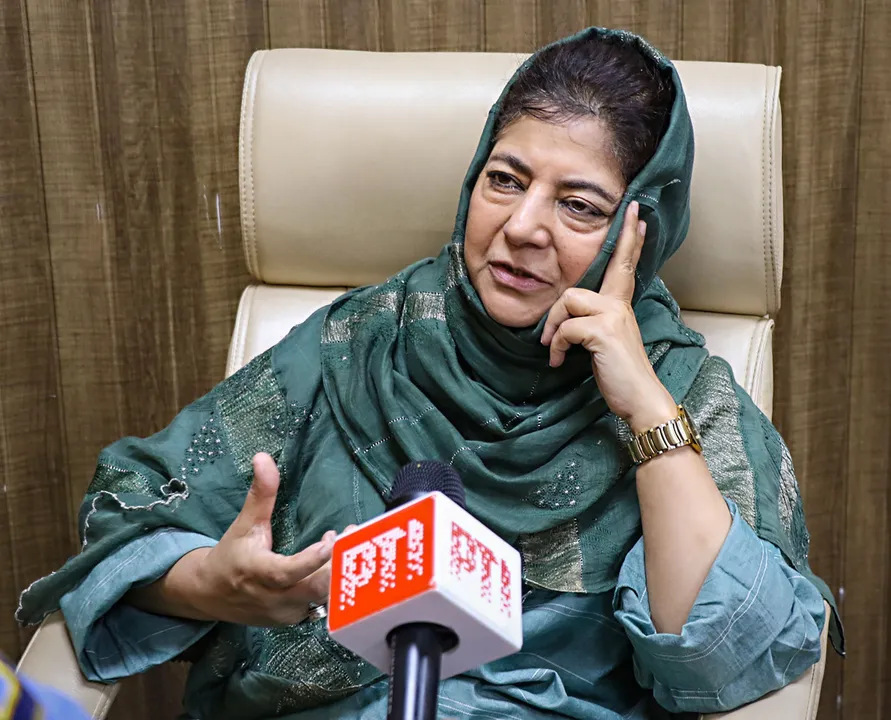 People's Democratic Party President Mehbooba Mufti talks to PTI during an interview, in Jammu