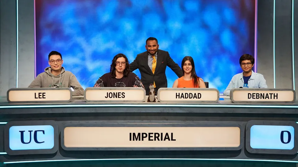 The finalists of the BBC's 'University Challenge' quiz show, Imperial College London, including Kolkata student Sourajit Debnath