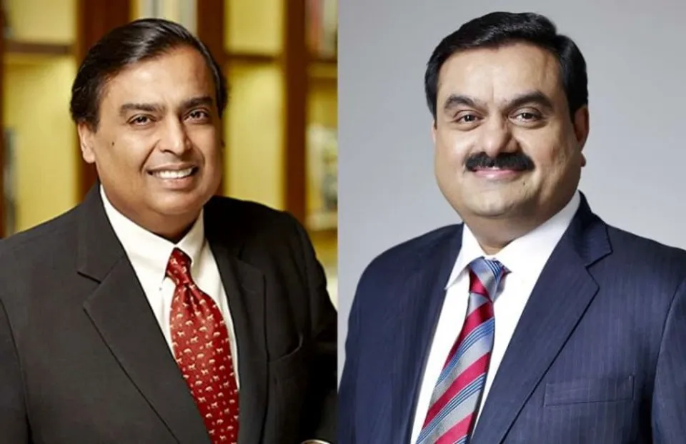 Mukesh Ambani (Left); Gautam Adani (Right)
