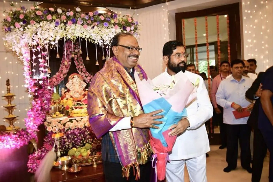 Maharashtra BJP chief Chandrashekhar Bawankule with Eknath Shinde