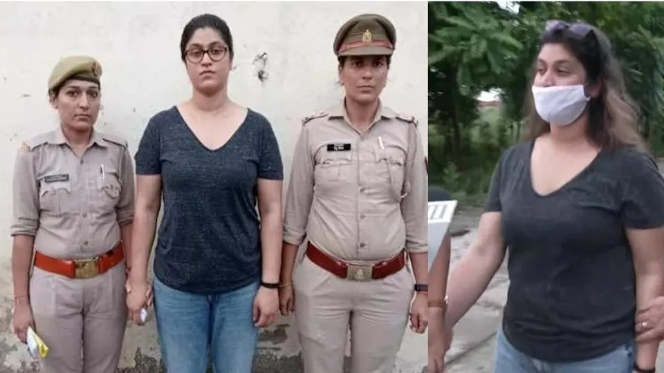 Noida resident Bhavya Roy being taken in police custody