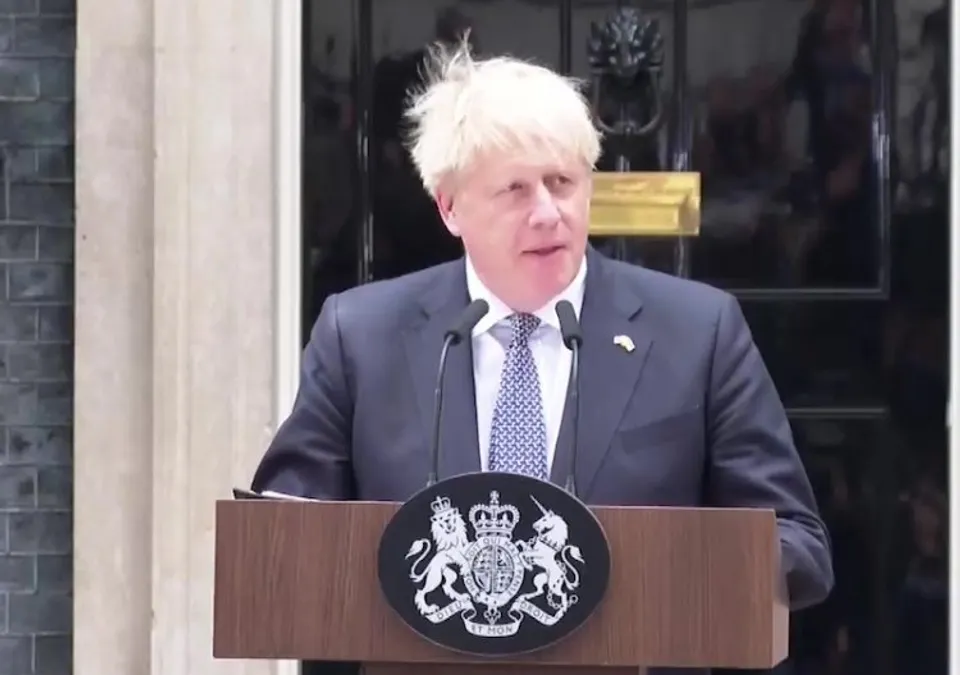 Boris Johnson address a press conference on Thursday