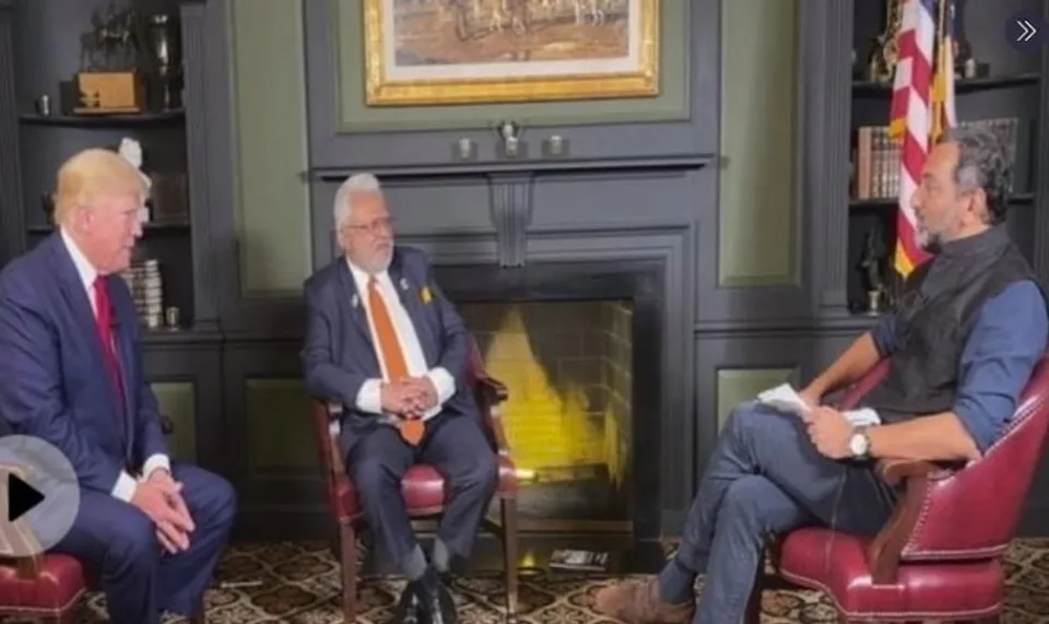 Videograb of Donald Trump's interview by NDTV