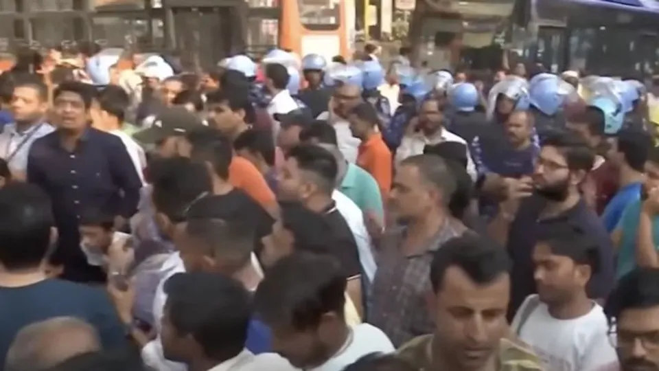 People protesting against the death of Nitesh Kumar