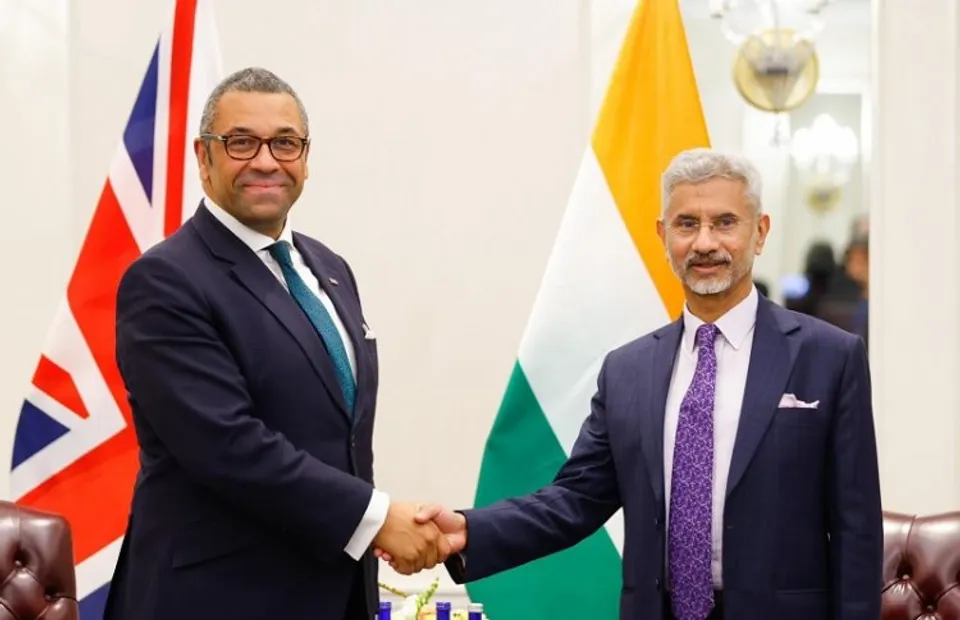 UK Foreign Secretary James Cleverly with S Jaishankar