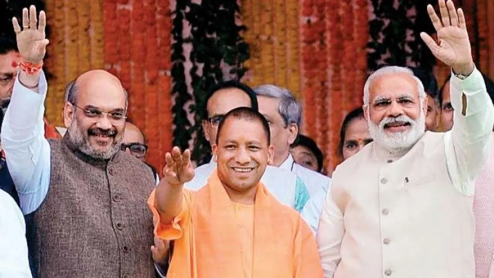 Union Home Minister Amit Shah, UP CM Yogi Adityanath and Prime Minister Narendra Modi (File Photo)