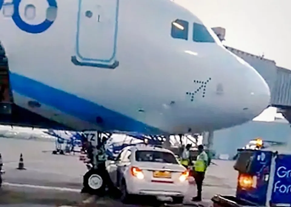 Go First car goes under IndiGo plane, narrowly avoids collision with nose wheel