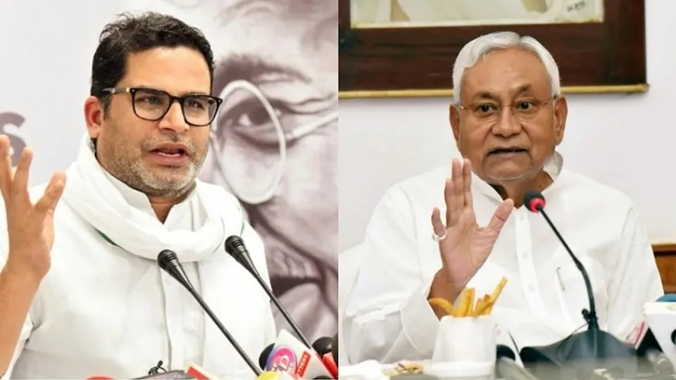 (Left) Prashant Kishor and Nitish Kumar (Right)