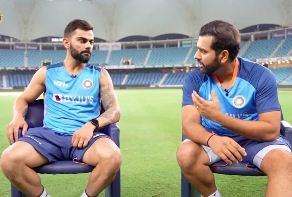 Virat Kohli in interview with Rohit Sharma after maiden T20I century