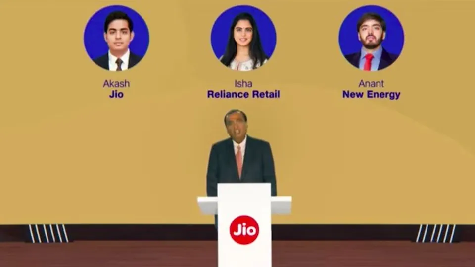 Mukesh Ambani addressing Reliance AGM