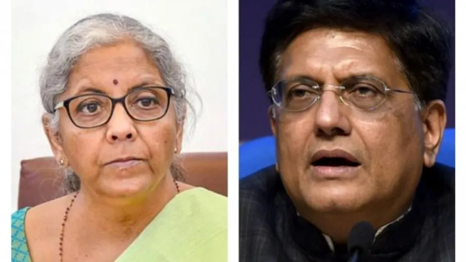 Union Ministers Nirmala Sitharaman and Piyush Goyal (File photo)