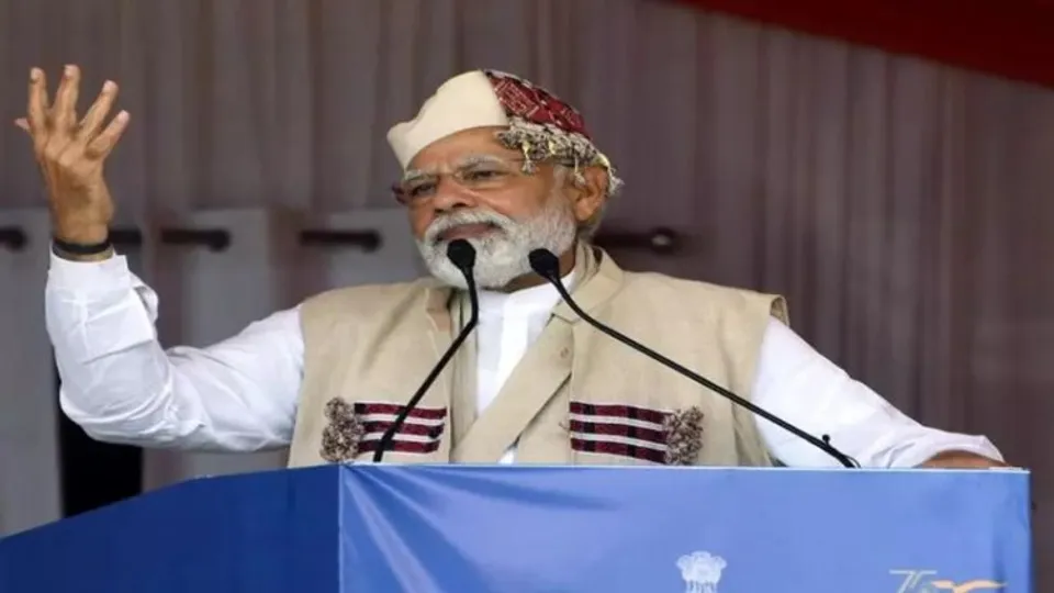 PM Modi addressing a 'Peace, Unity and Development' rally in Assam