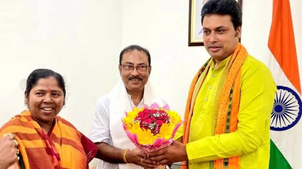 Rajib Bhattacharjee with Biplab Deb